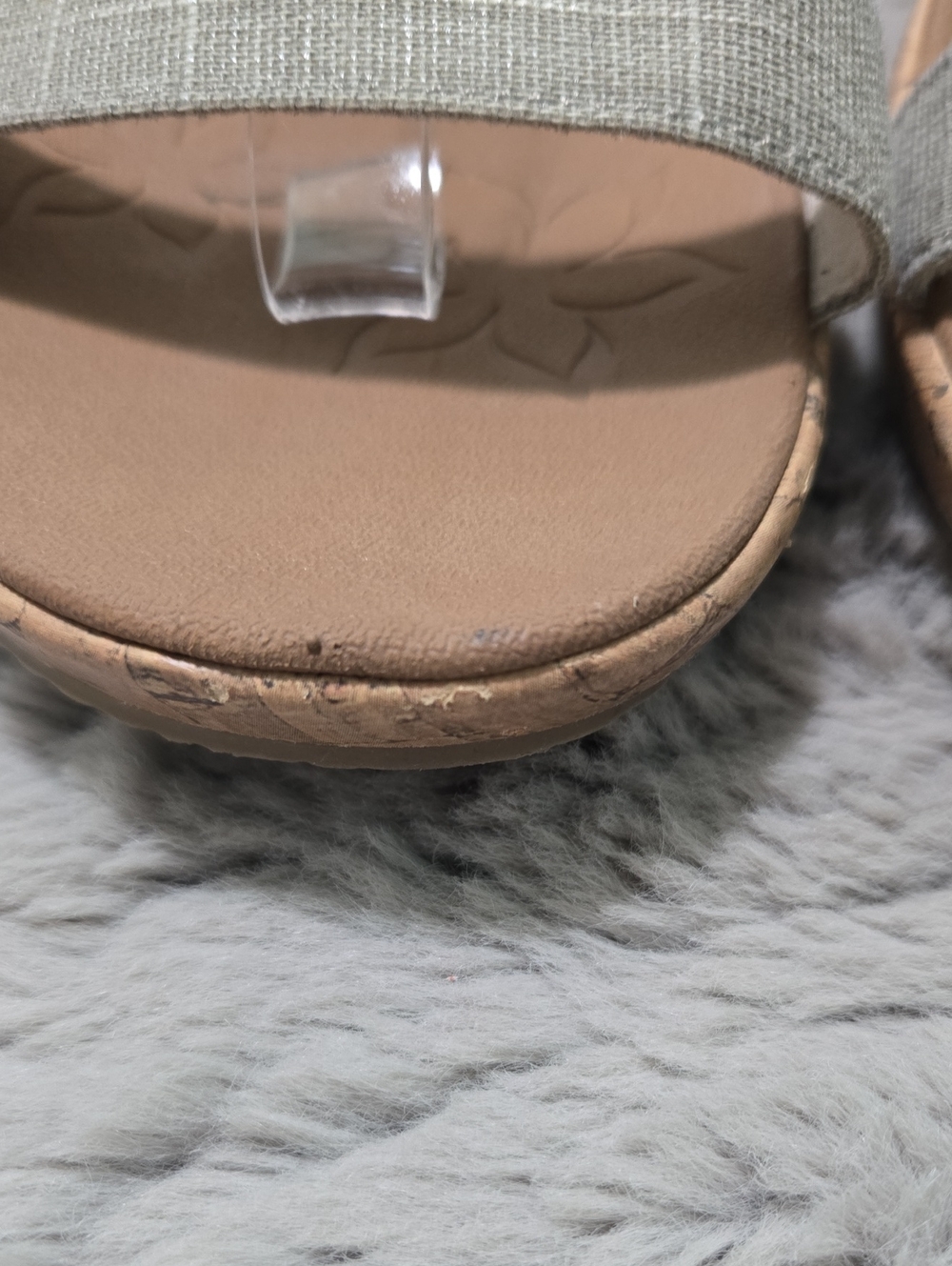 Skechers Beverlee Smitten cork wedge sandals stretch slingback strap size 9.5W - Picture 4 of 14